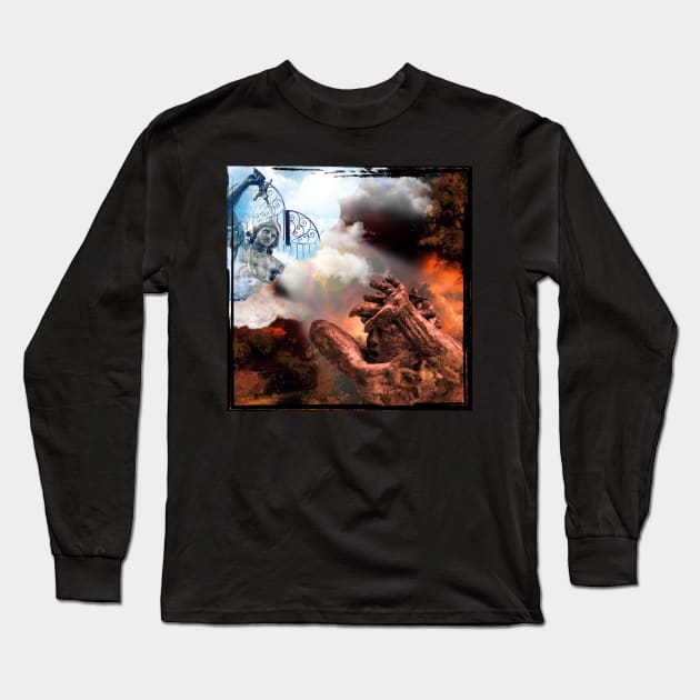 Battle of Good and Evil - Angel fighting Demon Long Sleeve T-Shirt by Smiling-Faces